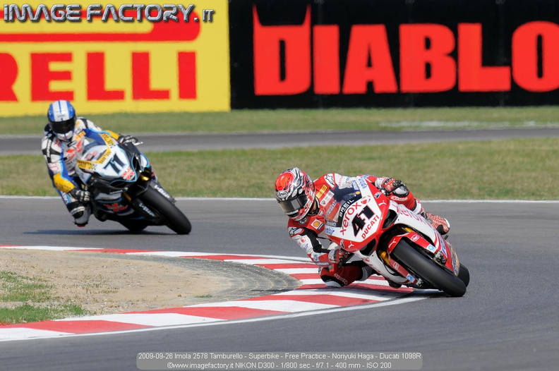 2009-09-26 Imola 2578 Tamburello - Superbike - Free Practice - Noriyuki Haga - Ducati 1098R